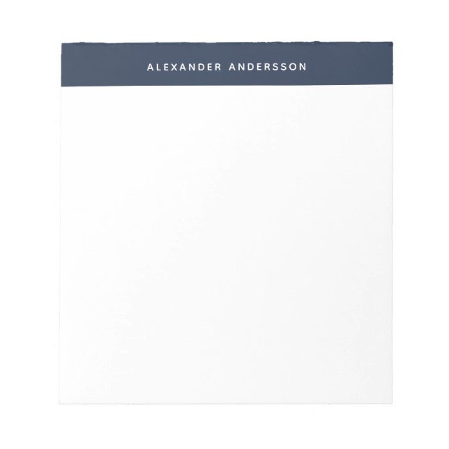 Bloc de notas personalizado azul profesional moder (Frente)