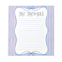 Bloc de notas personalizado azul rosa blanco lindo