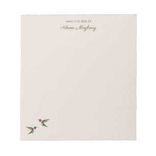 Bloc De Notas Personalizado Beige Hummingbird Notepad