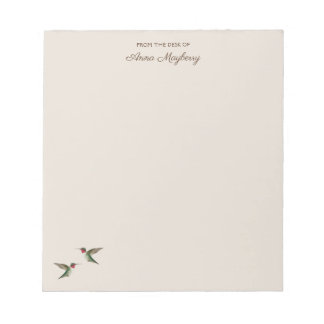 Bloc De Notas Personalizado Beige Hummingbird Notepad