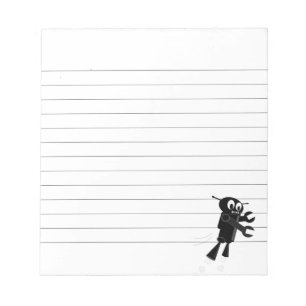 Bloc De Notas Personalizado Black Flying Robot Lining