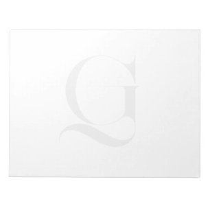Bloc De Notas Personalizado Blanco Monograma Único Personalizado