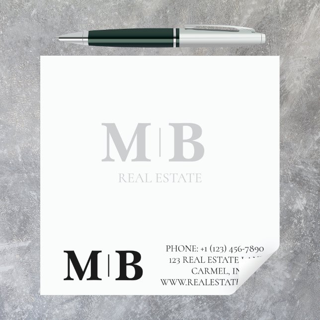 Bloc De Notas Personalizado Bloque Monograma Profesional Empresa (Create a custom, monogram logo for you real estate or other professional business. )