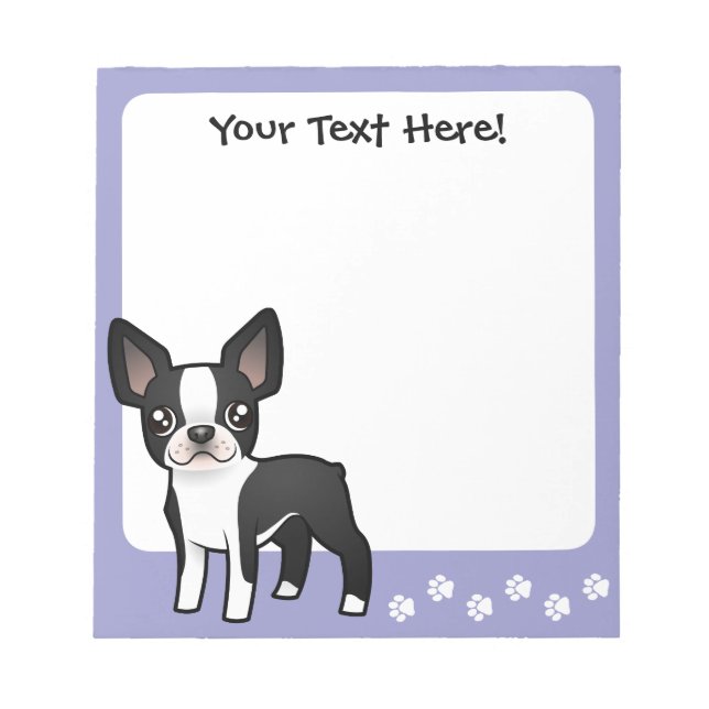 Bloc De Notas Personalizado Boston Terrier (Frente)