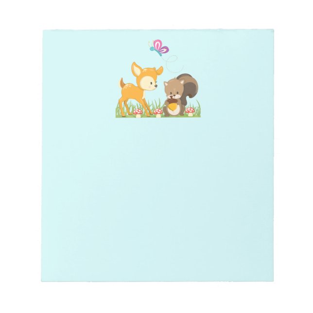 Bloc De Notas Personalizado caprichoso de animales salvajes (Frente)