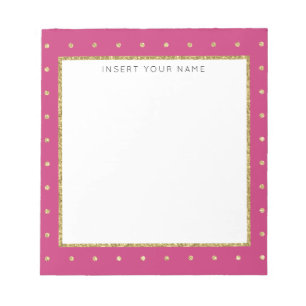 Bloc de notas personalizado Cerise & Gold de 5,5"