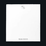 Bloc De Notas Personalizado Clásico Simple Moderno Elegante Nomb<br><div class="desc">Personalizado Clásico Simple Moderno Elegante Monograma Notepad</div>