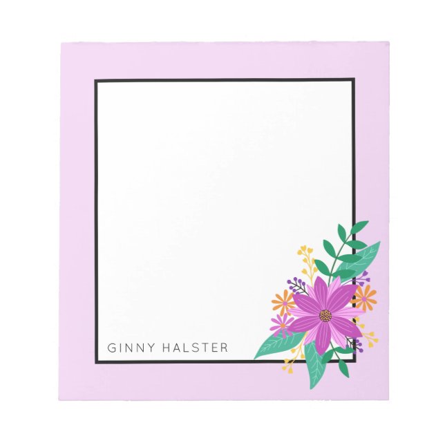 Bloc de notas personalizado con bóveda floral de 5 (Frente)