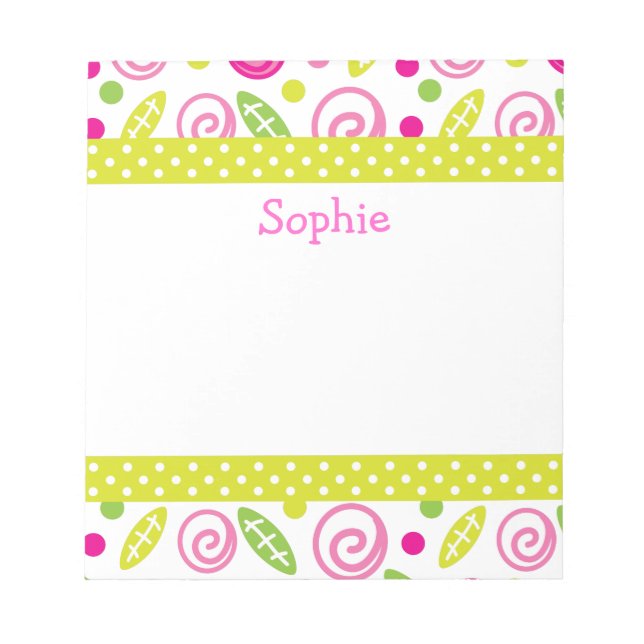 Bloc de notas personalizado con flores abstractas  (Frente)