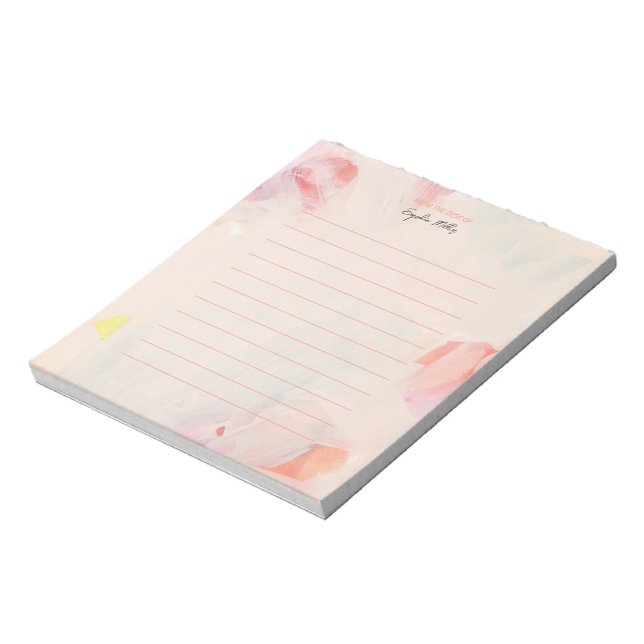 Bloc de notas personalizado con flores rosadas y c (Lado Izquierdo)