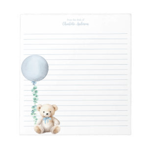 Bloc de notas personalizado con globo de osito de 