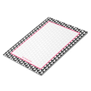 Bloc de notas personalizado con Houndstooth y rosa