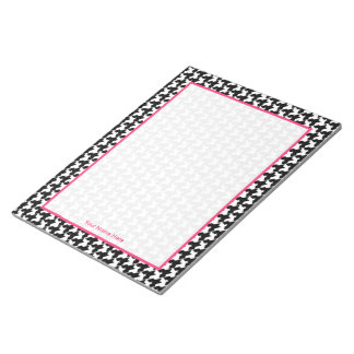 Bloc de notas personalizado con Houndstooth y rosa
