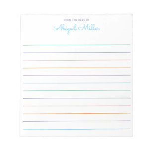 Bloc de notas personalizado con lino de arcoiris