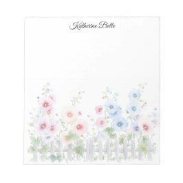 Bloc de notas personalizado con malvarrosas en acu