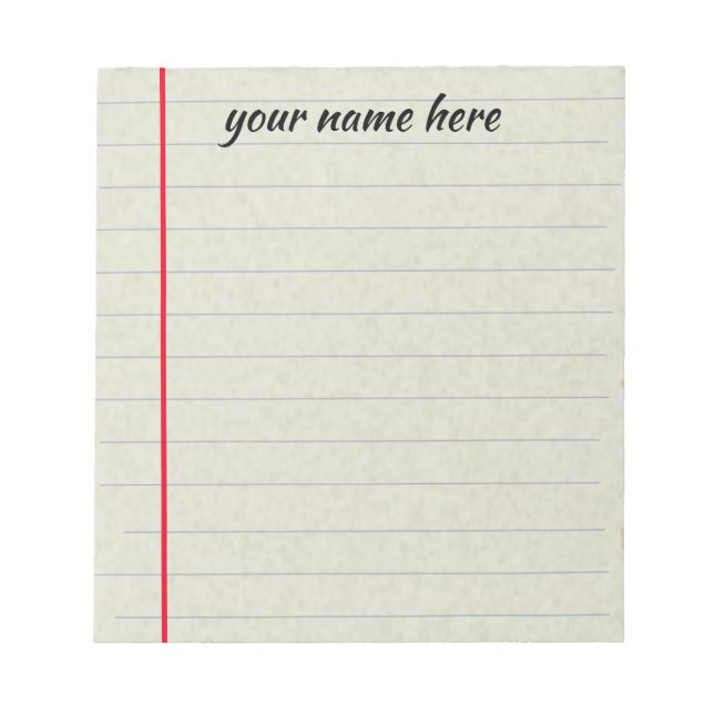 Bloc de notas personalizado con renglones (Frente)