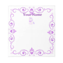 Bloc de notas personalizado con unicornio púrpura