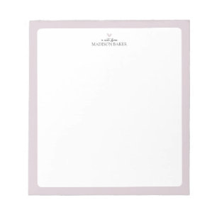 Bloc de notas personalizado Corazón Simple   Rosa