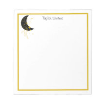 Personalizado Crescent Moon Floral Notepad