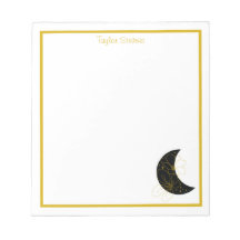 Personalizado Crescent Moon Floral Notepad