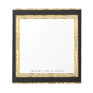 Bloc de notas personalizado Crystal Gold Black de