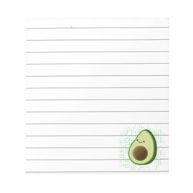 Bloc De Notas Personalizado Cute Aguacate Fondo Dolor Llenado (Frente)