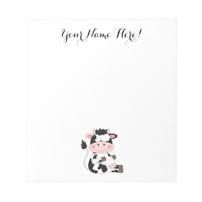 Bloc De Notas Personalizado Cute Baby Cow (Frente)