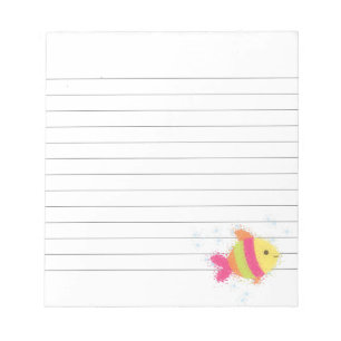 Bloc De Notas Personalizado Cute Fish Lined