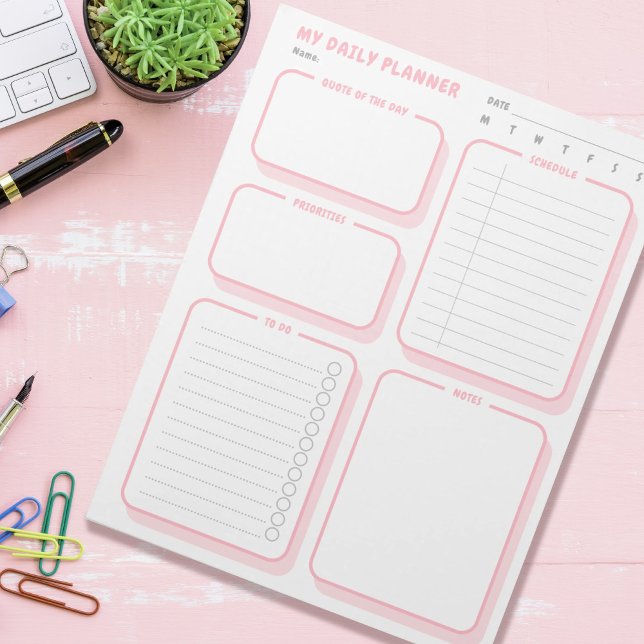 Bloc De Notas Personalizado Cute Simple Rubor Planner Diario Sin (Subido por el creador)