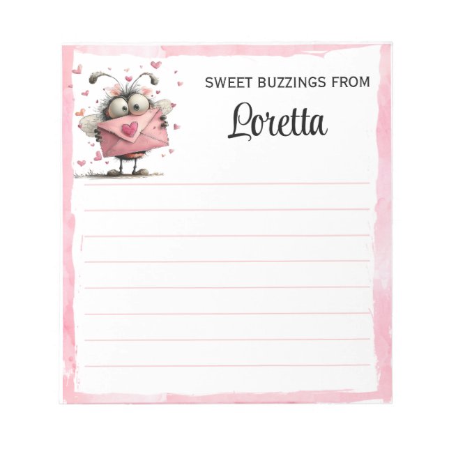 Bloc de notas personalizado de abeja del Día de Sa (Frente)