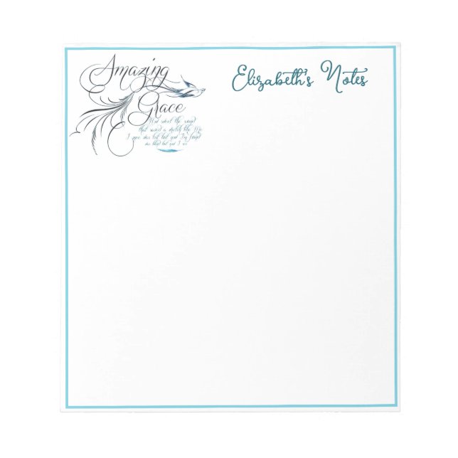Bloc De Notas Personalizado de Amazing Grace (Frente)