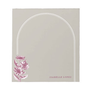 Bloc De Notas Personalizado de arco floral vintage Notepad - Gri
