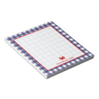 Bloc de notas personalizado de Blue Gingham & Red
