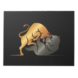 Bloc De Notas Personalizado de Bolsa de Valores de Toro y Oso