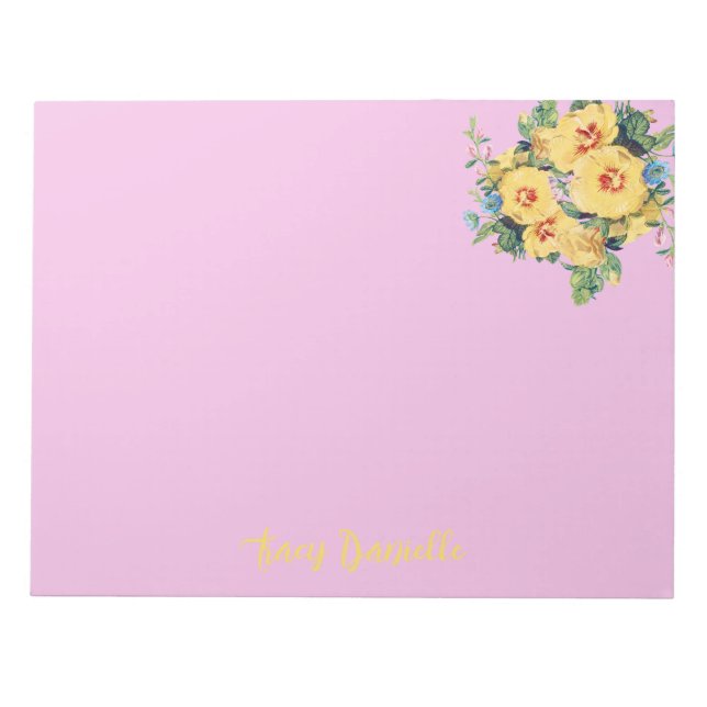 Bloc De Notas Personalizado de Bouquet de Prettty Floral (Frente)