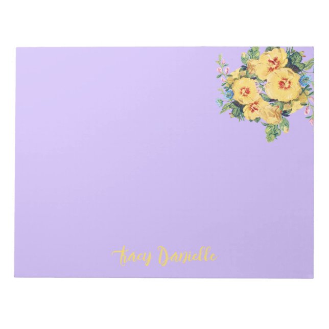 Bloc De Notas Personalizado de Bouquet de Prettty Floral (Frente)