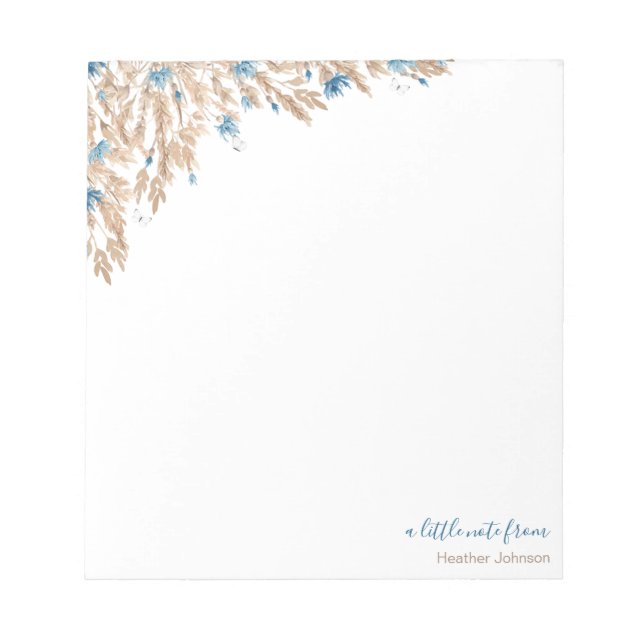 Bloc De Notas Personalizado de campos de flores de maíz azul en  (Frente)