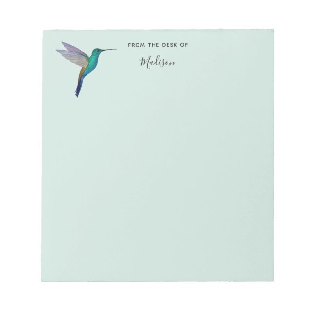 Bloc de notas personalizado de colibrí (Frente)
