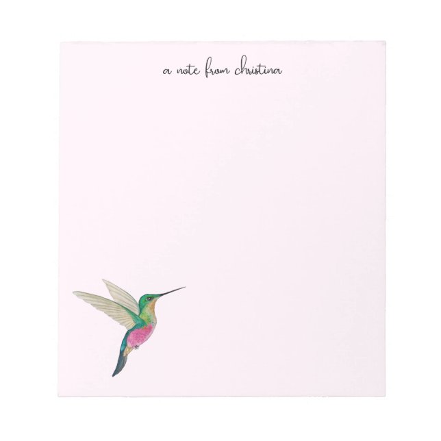 Bloc de notas personalizado de colibrí (Frente)
