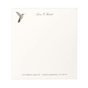 Bloc de notas personalizado de colibrí de Anna