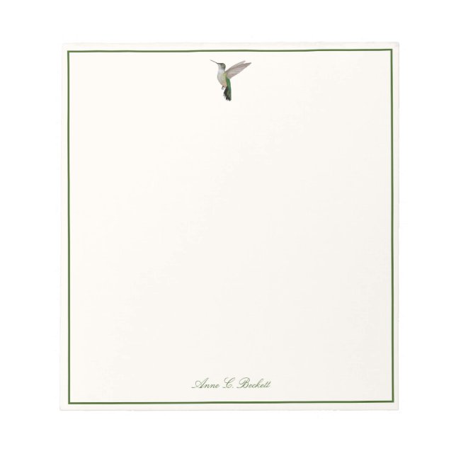 Bloc de notas personalizado de colibrí de Anna (Frente)