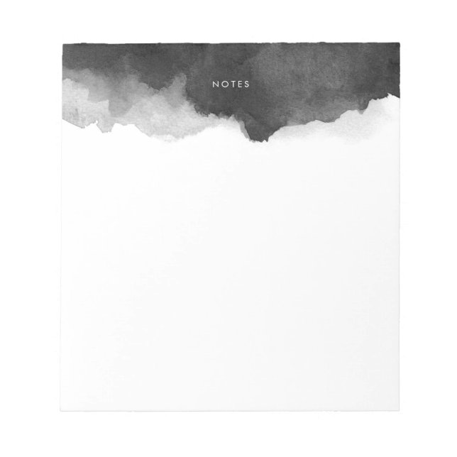 Bloc de notas personalizado de color de agua negro (Frente)