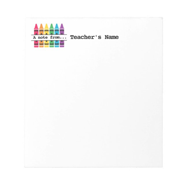 Bloc de notas personalizado de "Colorful Crayons"  (Frente)