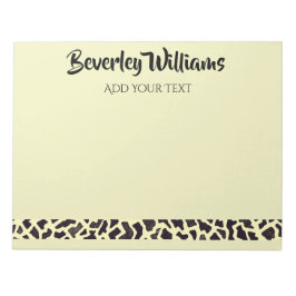 Bloc de notas personalizado de Cream Leopard
