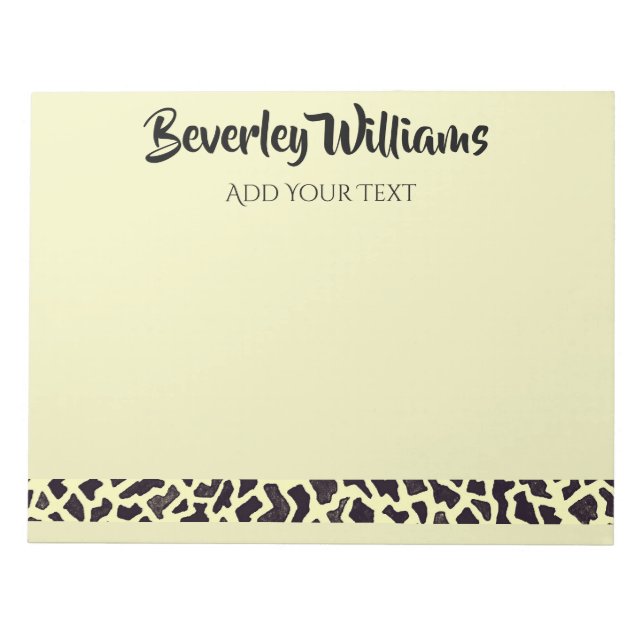 Bloc de notas personalizado de Cream Leopard (Frente)