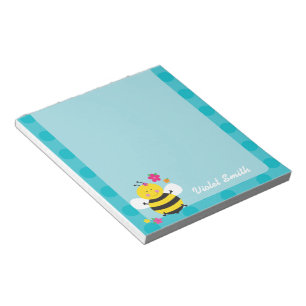 Bloc de notas personalizado de Cute Bee