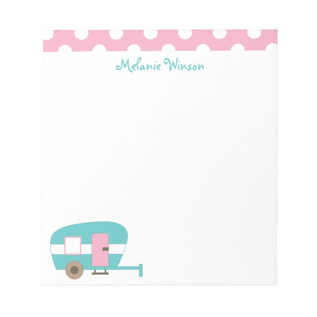 Bloc de notas personalizado de Cute Happy Camper (Frente)