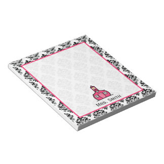 Bloc de notas personalizado de Damask para profeso