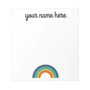 Bloc de notas personalizado de diseño de arcoiris