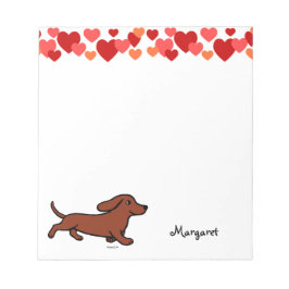 Bloc De Notas Personalizado de ejecución de Dachshund personaliz